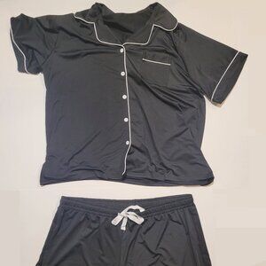 Cherrydew Women's Summer Cooling Short Sleeve Button Down Pajama Set 2X